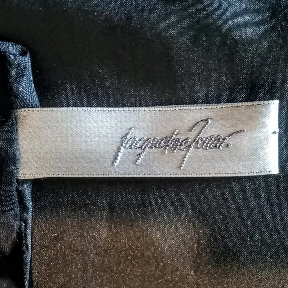Jacqueline Ferrar Black Silk Velvet Oblong Scarf